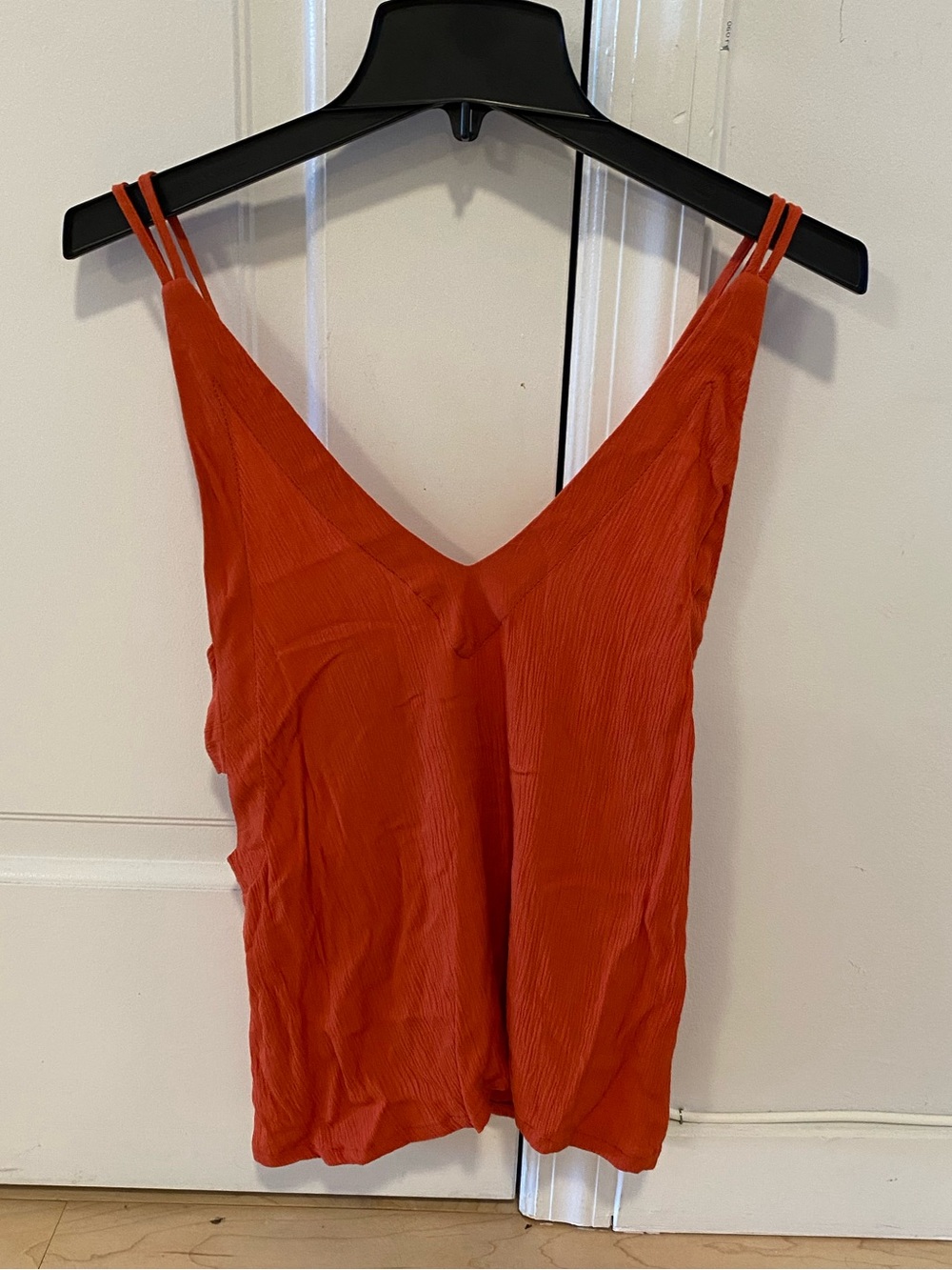 Lulus Orange Double-Strap V-Neck Tank Size S